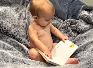 toddler reading book