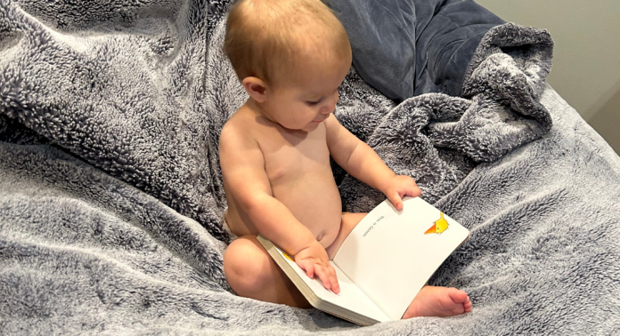 toddler reading book