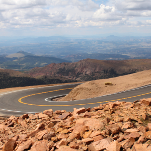 Hairpin turns on the Pikes Peak Highway 